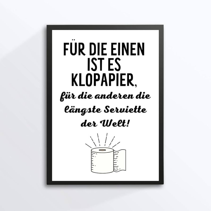 Kunstdruck Din A - Lustiger Spruch - Längste Serviette