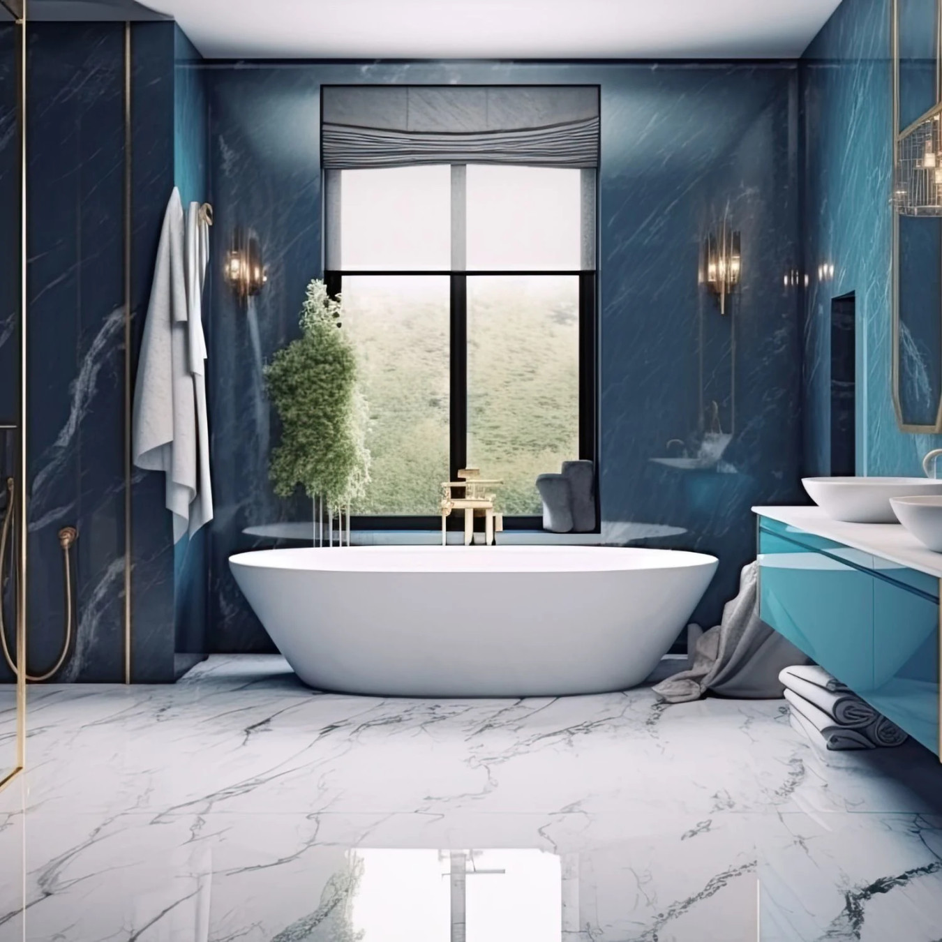 Badezimmer in Blau: So angesagt ist die Trendfarbe