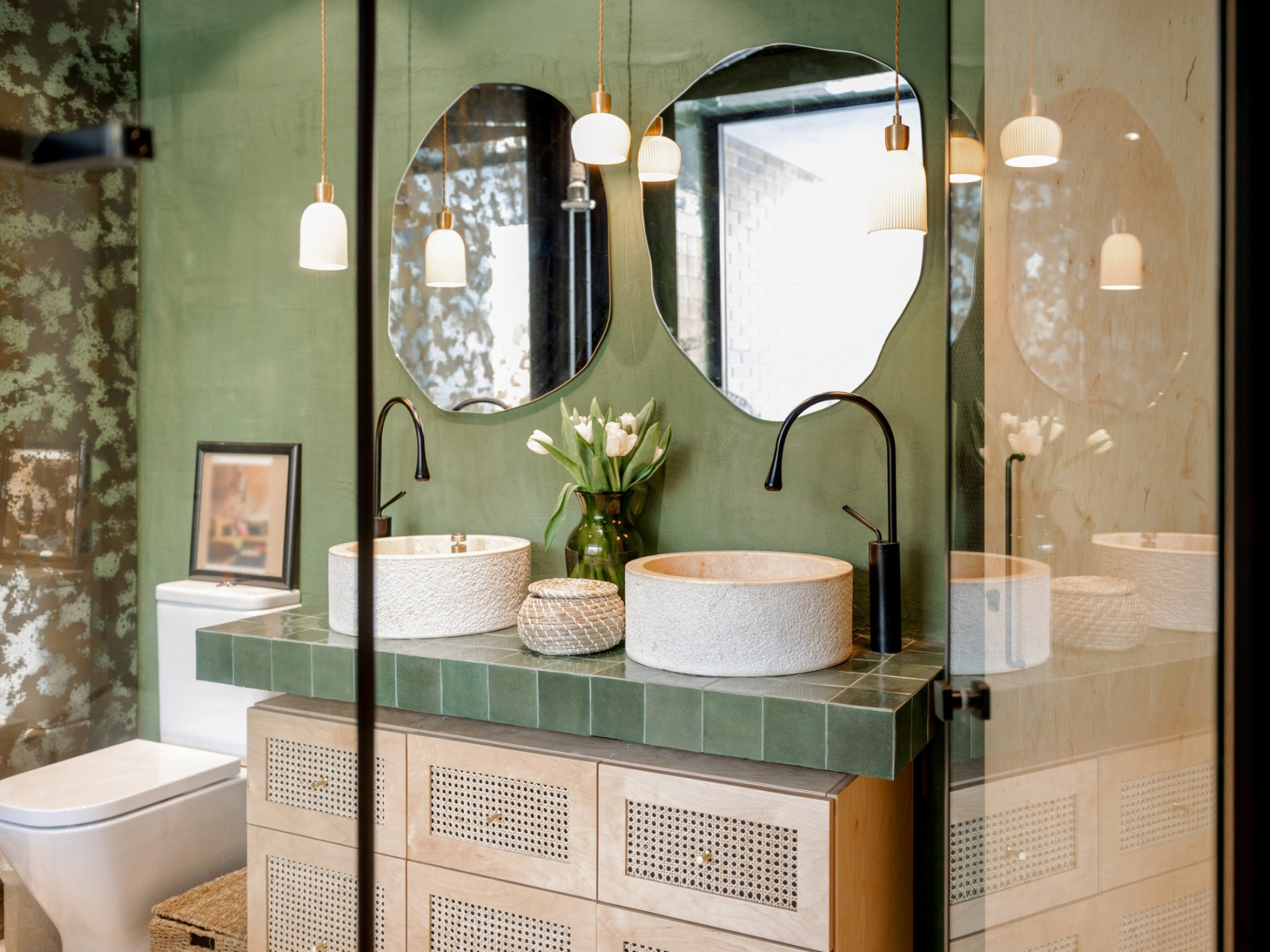 image.title Green Bathroom Ideas, From Soothing Sage to Moody Moss  image