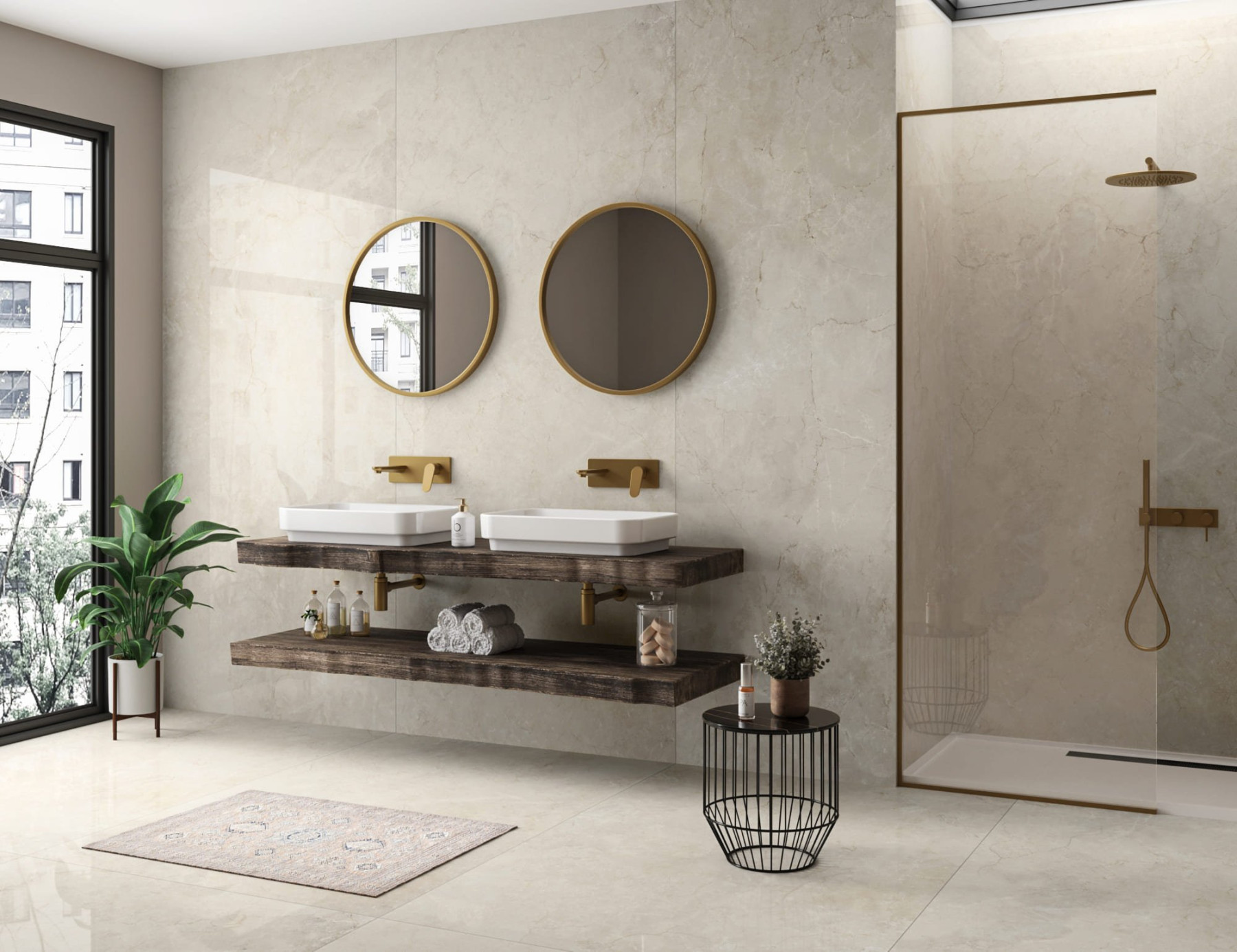 image.title Porcelain Tiles for Bathroom Walls - Bathroom Tiles Design in India image